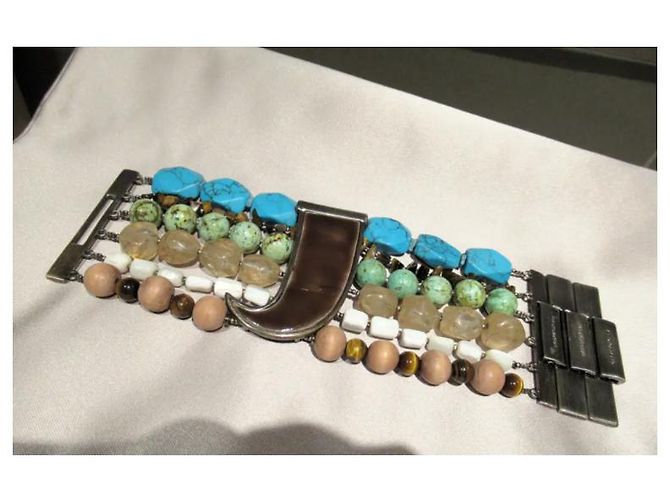 Autre Marque Bracciale con pietre minerali Dyrberg/Kern Blu - vista 3