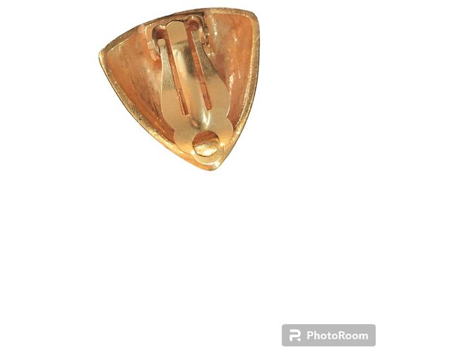 Orecchini Yves Saint Laurent a clip dorati con cristallo Gold hardware - vista 2