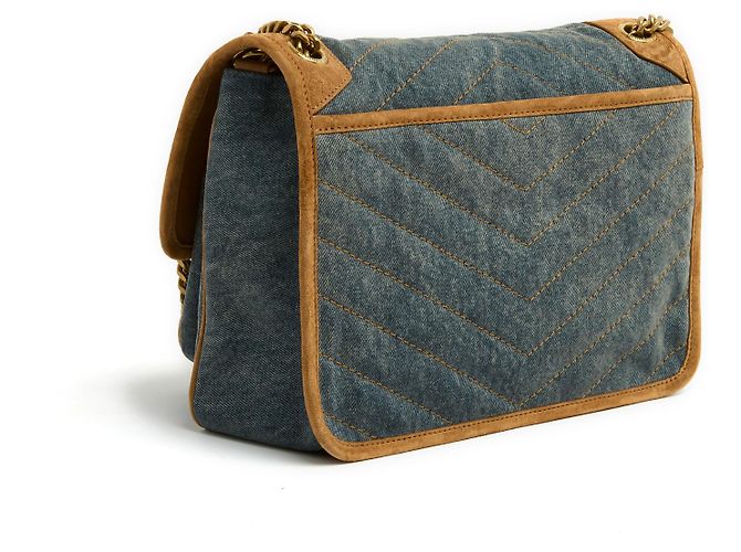 Bolsa Saint Laurent Sac Niki Reuse MM em Denim e Camurça, Nova - vista 5