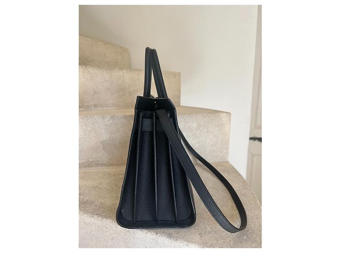 Saint Laurent borsa Sac de Jour piccola in pelle grana. Nero - vista 3