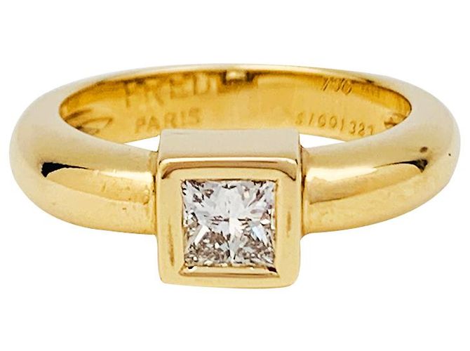 Solitario Fred Paris princesa diamante, oro amarillo. - vista 6