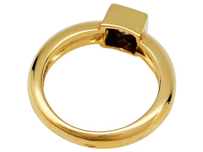 Solitario Fred Paris princesa diamante, oro amarillo. - vista 7