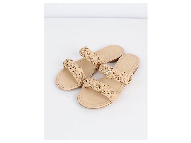 Chanel Sandali in pelle Beige - vista 3