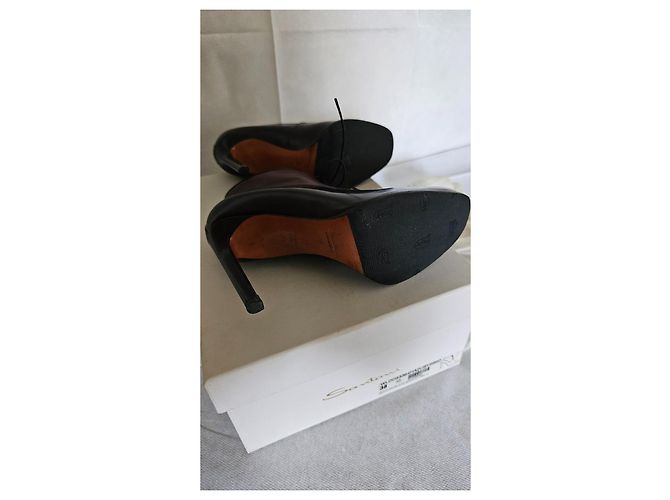 Décolleté Santoni Bicolore in Pelle Vernice 38 Marrone scuro - vista 11