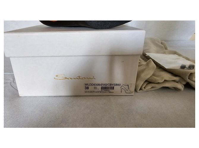Décolleté Santoni Bicolore in Pelle Vernice 38 Marrone scuro - vista 15