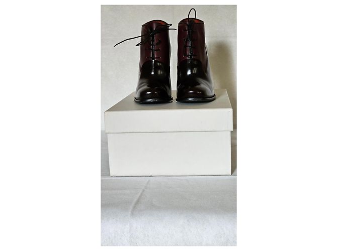 Décolleté Santoni Bicolore in Pelle Vernice 38 Marrone scuro - vista 18