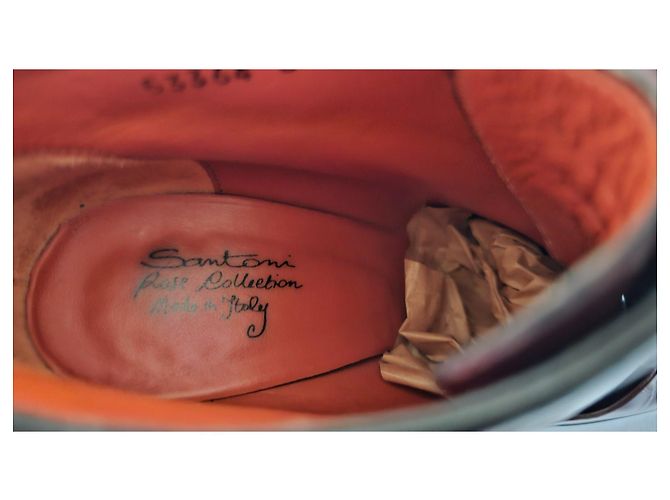 Décolleté Santoni Bicolore in Pelle Vernice 38 Marrone scuro - vista 6