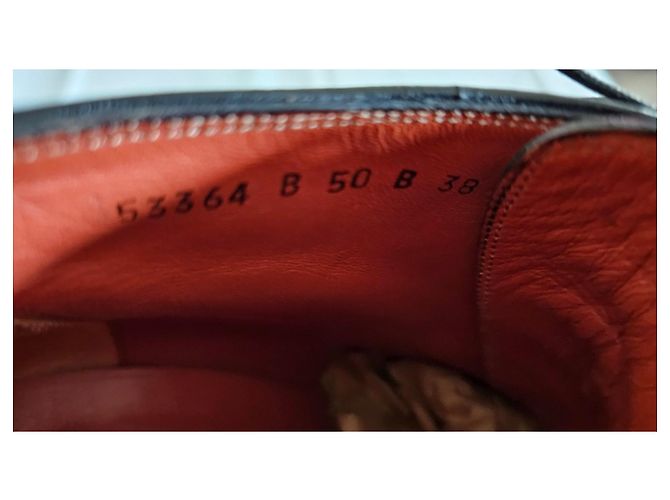 Décolleté Santoni Bicolore in Pelle Vernice 38 Marrone scuro - vista 7