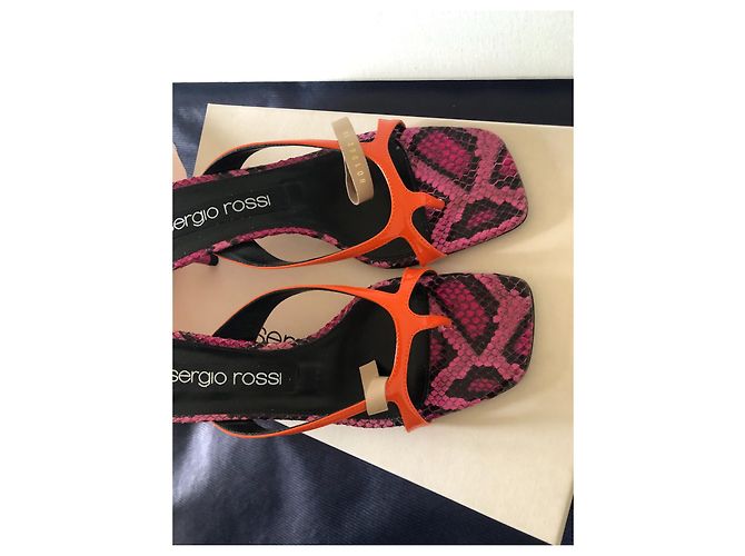 Sandali Sergio Rossi in pelle Mandarino Fuchsia Arancione - vista 2