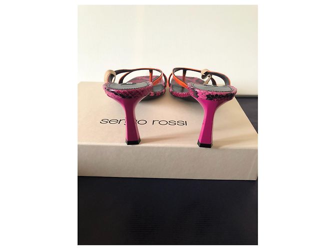 Sandali Sergio Rossi in pelle Mandarino Fuchsia Arancione - vista 3
