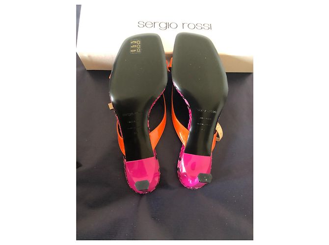 Sandali Sergio Rossi in pelle Mandarino Fuchsia Arancione - vista 4