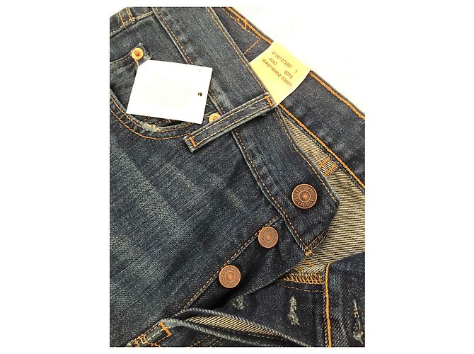 Jeans Levi's 501 Original Blu Scuro Cotone - vista 3