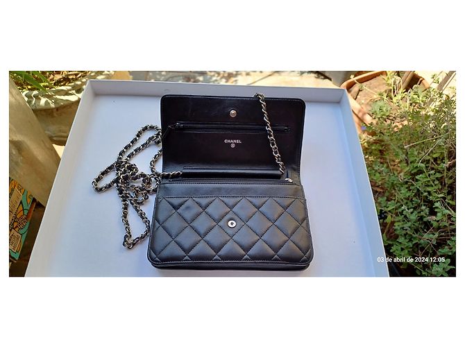 Borsa a mano Chanel in pelle nera Nero - vista 12
