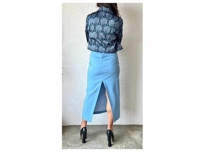 Giacca corta Marc Jacobs Resort 2010 in misto seta blu Multicolore - vista 11