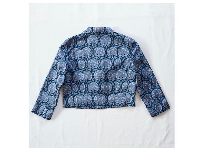 Giacca corta Marc Jacobs Resort 2010 in misto seta blu Multicolore - vista 2