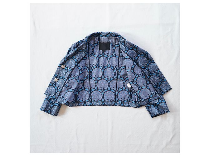 Giacca corta Marc Jacobs Resort 2010 in misto seta blu Multicolore - vista 3