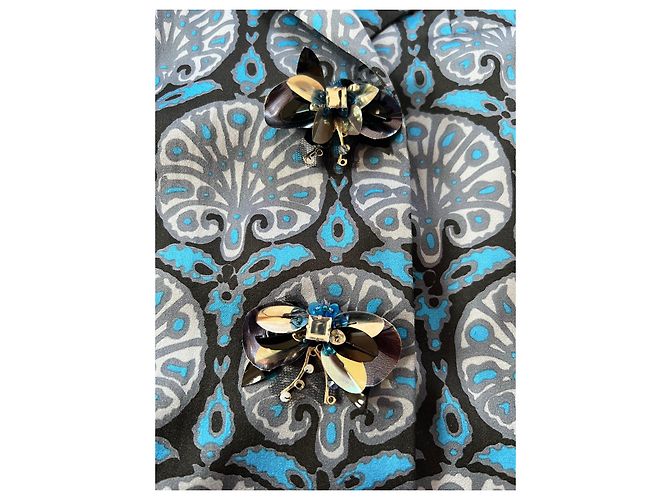 Giacca corta Marc Jacobs Resort 2010 in misto seta blu Multicolore - vista 4