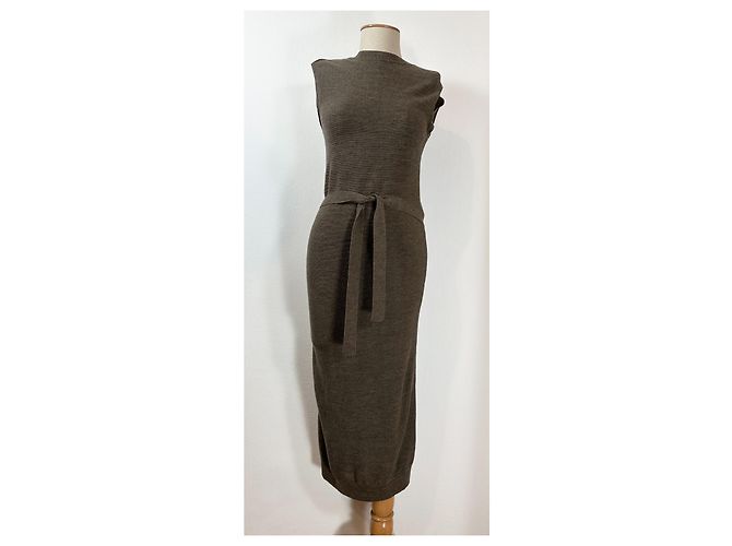 Lemaire Wendbares ärmelloses Strickkleid Moosgrün - Ansicht 5