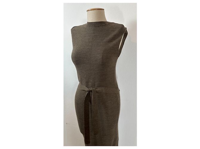 Lemaire Wendbares ärmelloses Strickkleid Moosgrün - Ansicht 6