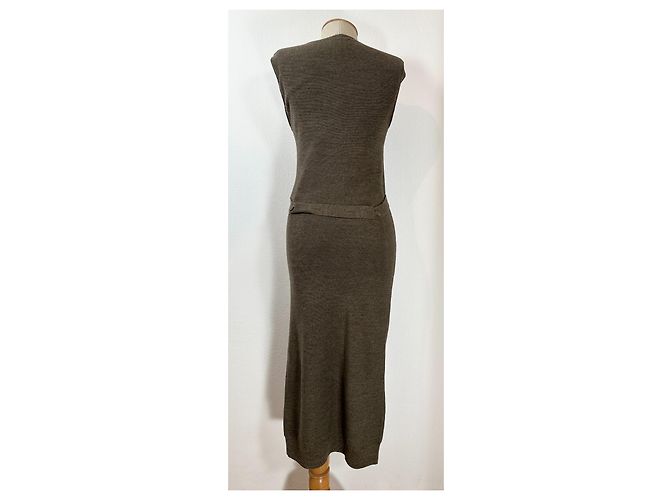 Lemaire Wendbares ärmelloses Strickkleid Moosgrün - Ansicht 7