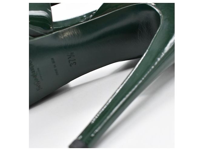 Sandali Saint Laurent Tribute Verdi in Pelle Lucida Verde - vista 5
