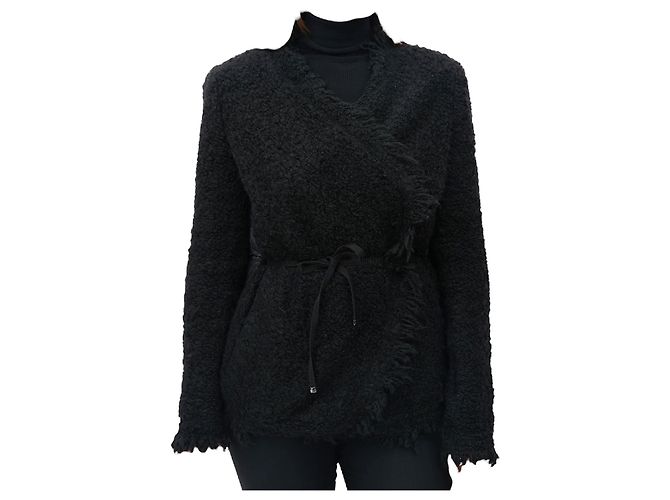 Moncler Maglia Strickjacke aus Wolle Schwarz - Ansicht 2