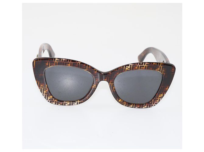 Fendi Brown Zucca Cat Eye Sunglasses - view 2