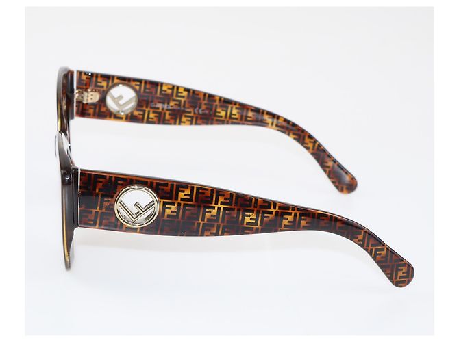 Fendi Brown Zucca Cat Eye Sunglasses - view 3