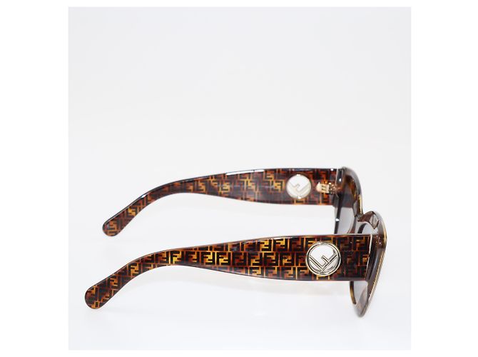 Fendi Brown Zucca Cat Eye Sunglasses - view 4