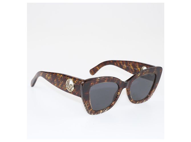 Fendi Brown Zucca Cat Eye Sunglasses - view 5