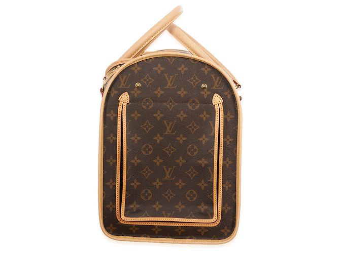 Transportín para perros de lona con monograma de Louis Vuitton 40 Castaño - vista 3