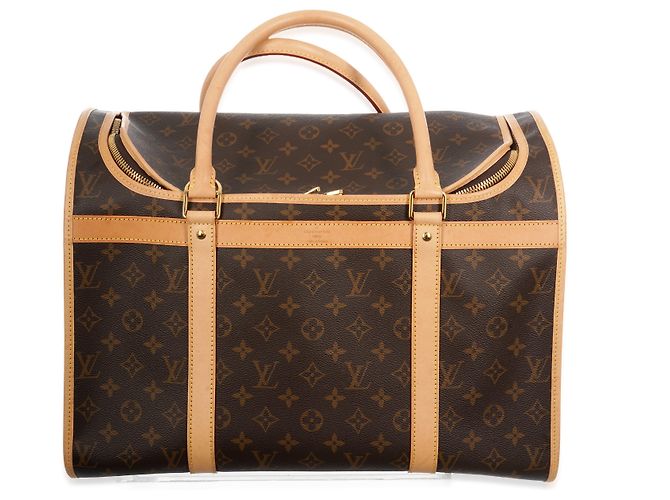 Transportín para perros de lona con monograma de Louis Vuitton 40 Castaño - vista 5