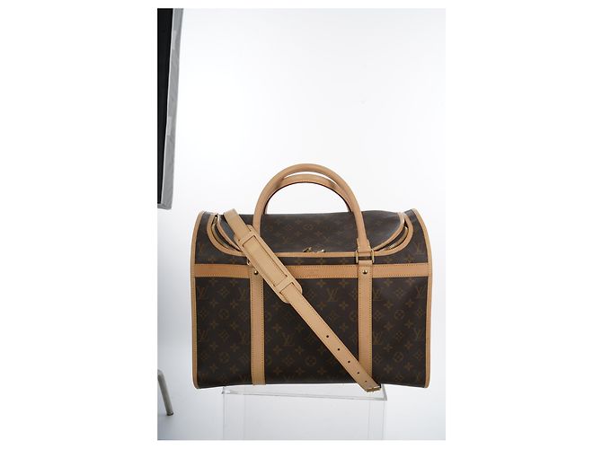 Transportín para perros de lona con monograma de Louis Vuitton 40 Castaño - vista 6
