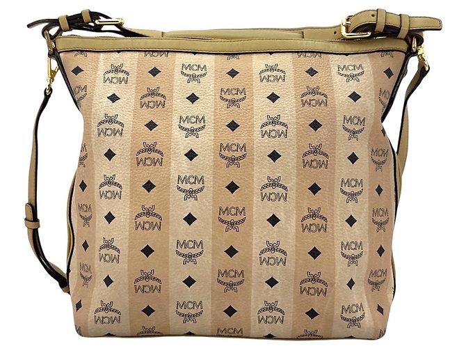 Borsa a tracolla MCM 2Way Bag avorio nude, borsa a tracolla, borsa a mano, borsa con logo. - vista 2