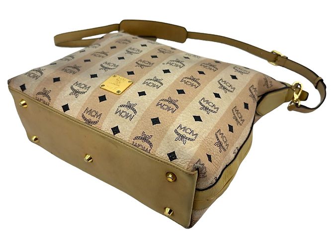 Borsa a tracolla MCM 2Way Bag avorio nude, borsa a tracolla, borsa a mano, borsa con logo. - vista 4