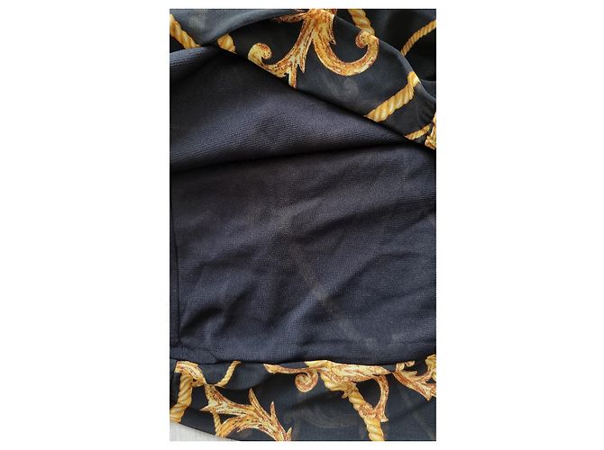 Vestido largo de malla estampada en negro de Ganni Naranja - vista 10