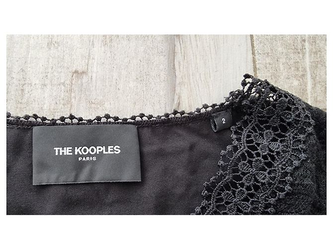 The Kooples Das Kooples schwarzes langes Spitzenkleid - Ansicht 11