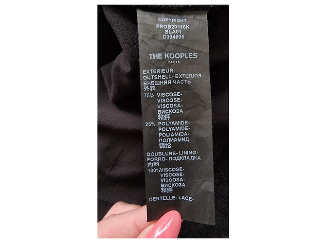 The Kooples Das Kooples schwarzes langes Spitzenkleid - Ansicht 12