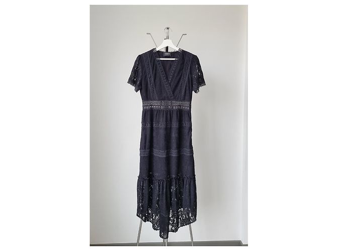 The Kooples Das Kooples schwarzes langes Spitzenkleid - Ansicht 3