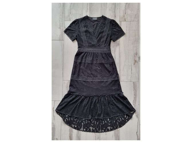 The Kooples Das Kooples schwarzes langes Spitzenkleid - Ansicht 7