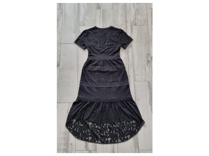 The Kooples Das Kooples schwarzes langes Spitzenkleid - Ansicht 8