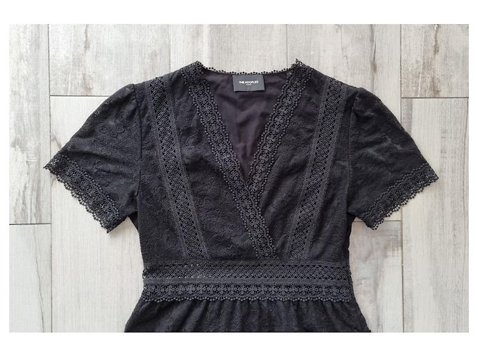 The Kooples Das Kooples schwarzes langes Spitzenkleid - Ansicht 9