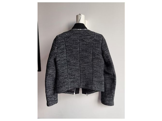 Sandro Schwarz/Silber Tweed-Jacke - Ansicht 3