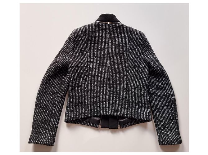 Sandro Schwarz/Silber Tweed-Jacke - Ansicht 7