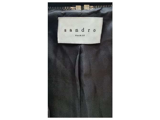 Sandro Schwarz/Silber Tweed-Jacke - Ansicht 8