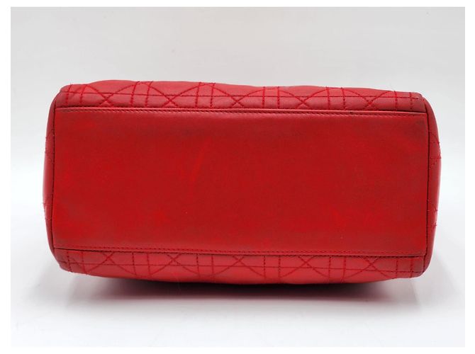 Borsa in pelle rossa Dior Lady Dior - vista 12