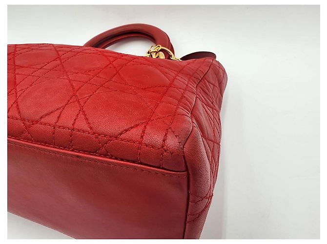 Borsa in pelle rossa Dior Lady Dior - vista 13