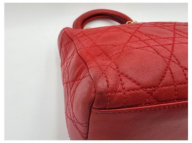 Borsa in pelle rossa Dior Lady Dior - vista 14