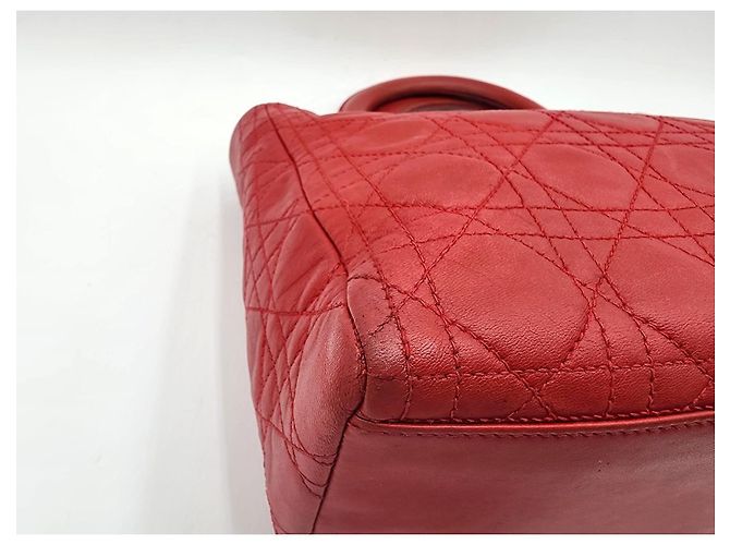 Borsa in pelle rossa Dior Lady Dior - vista 15
