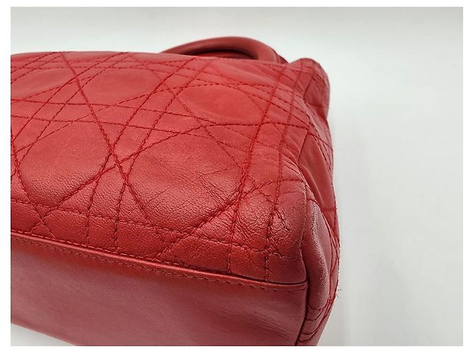 Borsa in pelle rossa Dior Lady Dior - vista 16